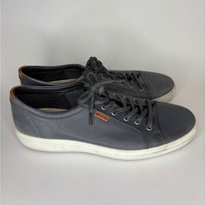 ECCO Shoes Oxfords Mens Size 46 US 12 Wide Casual Sneakers Gray  Leather Lace Up